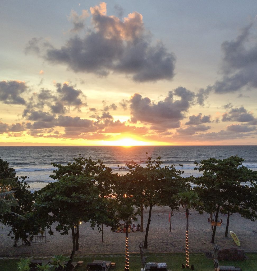 Sunset in Bali, Indonesia over the Indian Ocean.